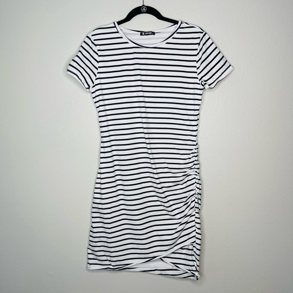 BTFBM Dresses & Skirts - BTFBM Black White Striped Fitted Dress Size Medium